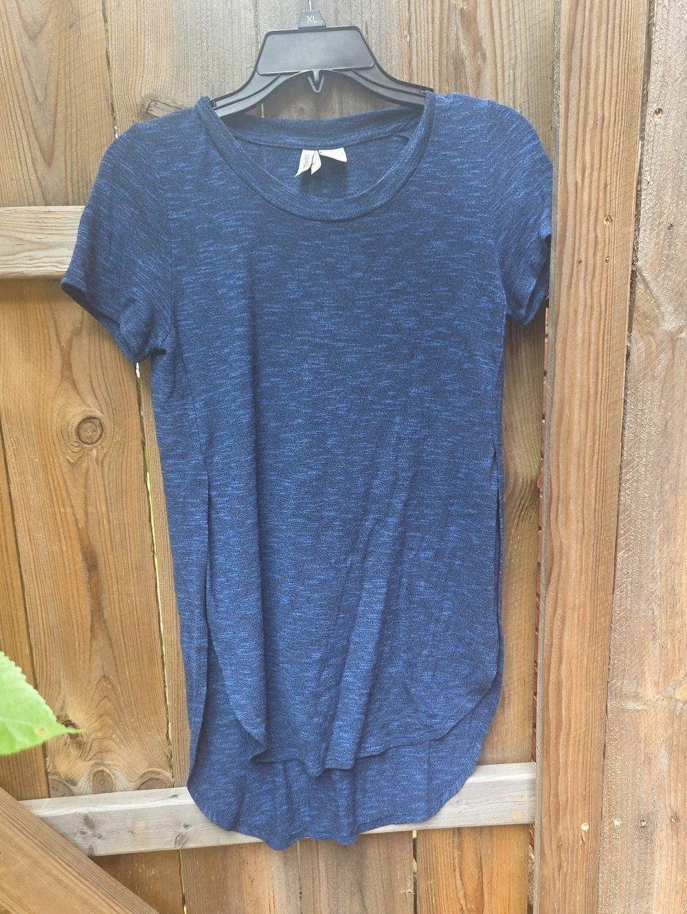 Mudd Navy Heather Short Sleeve Tunic Tee